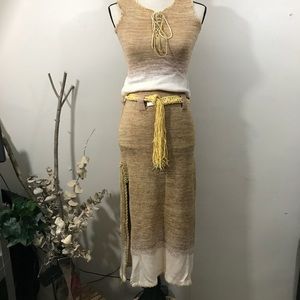 Bouncy Wear Knit Skirt Set